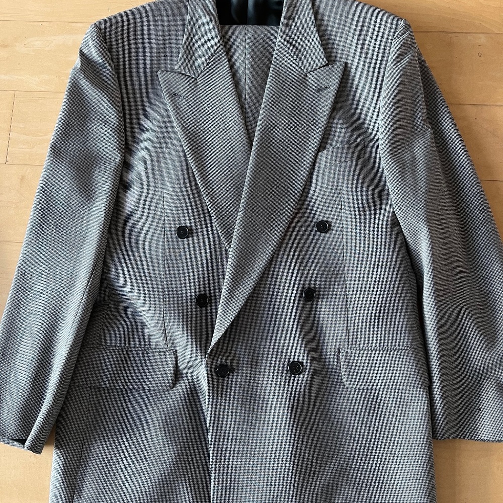 Joseph Aboud black-white (tight) weave Suit. Nordstrom.